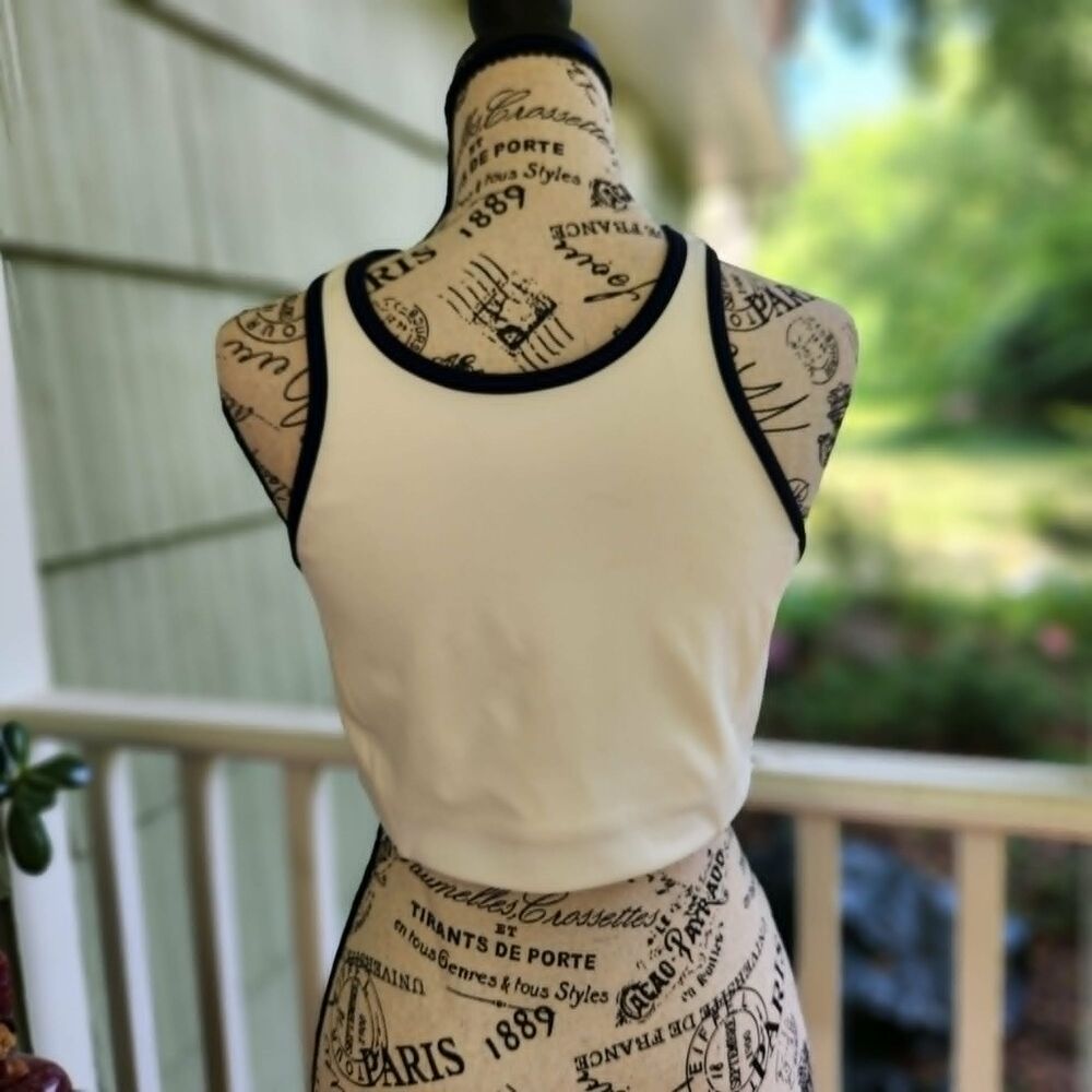 Splits59 Tank Crop - Gym Top Support Large, White & Black